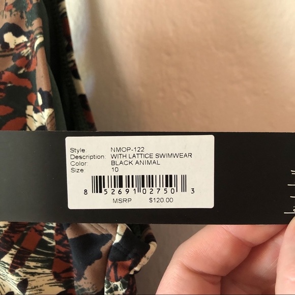 Nicole Miller Lattice Animal Print Swimsuit NWT - Picture 6 of 11